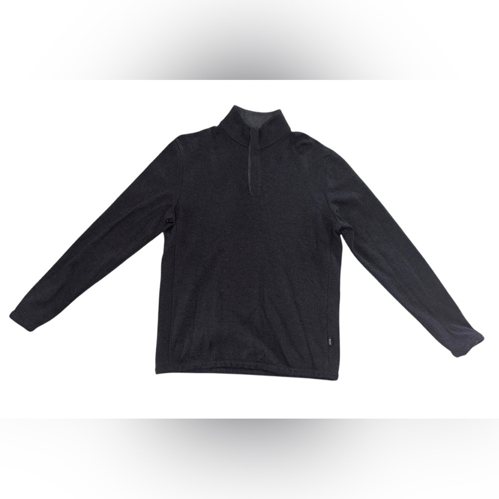 HUGO BOSS Men’s "PICENO" Regular Fit 1/2 Zip Pullover Sweater Dark Gray, L